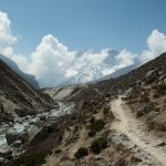 Glacial river flowing through valley